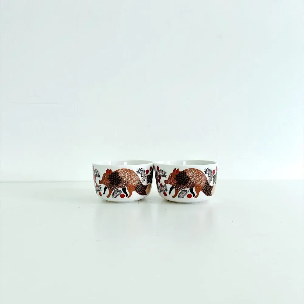 MERIMEKKO OIVA KETUNMARJA BOWLS SET OF 2 RED FOX